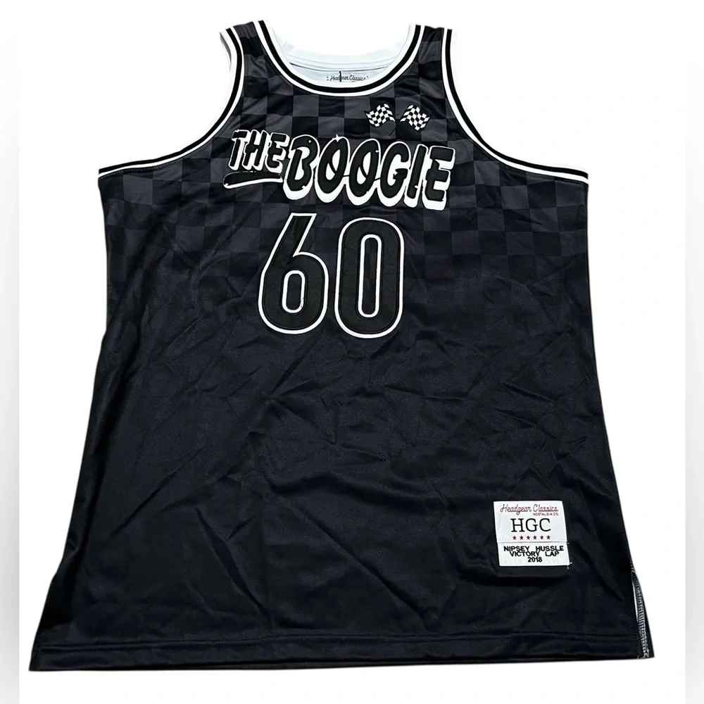 Headgear Classics Boogie‎ Nipsey hussle basketball jersey black checkered 3XL